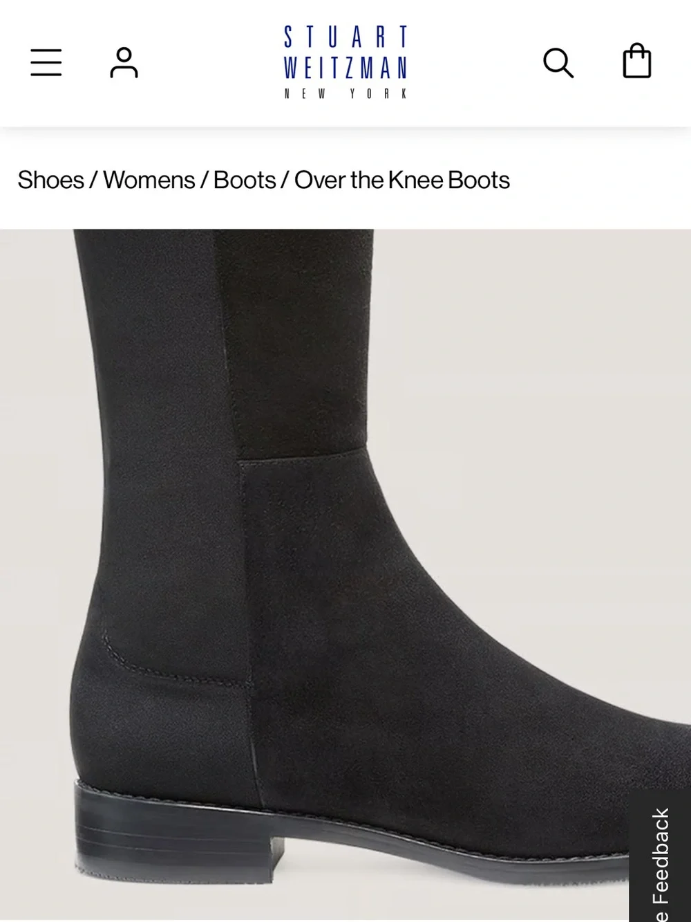Stuart Weitzman 5050 OVER-THE-KNEE BOOT in Black Suede